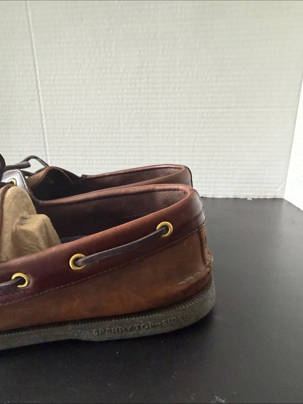 Sperry Brown Leather & Dark Brown Two-Tone Boat Shoes